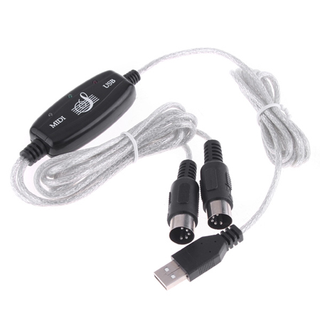  Cable adaptador MIDI USB para conectar PC y sintetizador musical