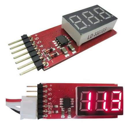  RC helicopter Lipo battery AKKU portable Voltage meter Tester 

alarm 2-6S AOK