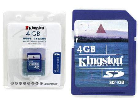  Kingston 4GB SD Memory Card (Blue) Brand New