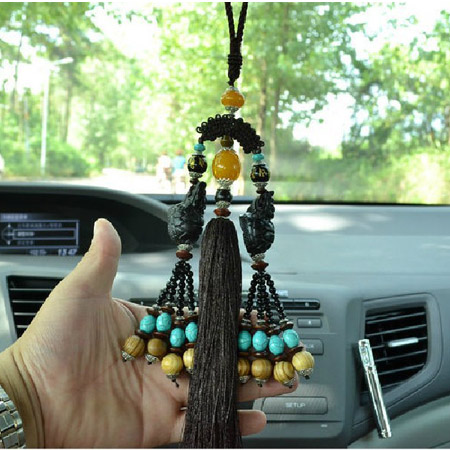  The new car pendant Tibetan style ebony Ssangyong ornaments brave car linked to the automotive supplies Jushi