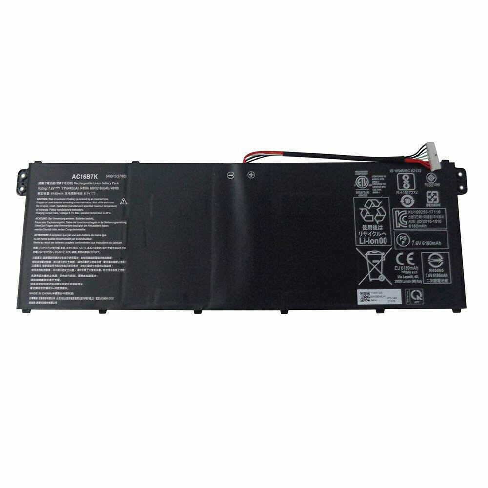 Batería ordenador 6180mAh/48WH 7.4V/8.7V AC16B7K-baterias-6180mAh/ACER-AC16B7K