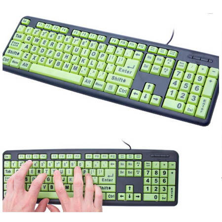Batería ordenador portátil Glowkey Glow-in-the-Dark Keyboard with 4x Larger Lettering and Spill Resistance