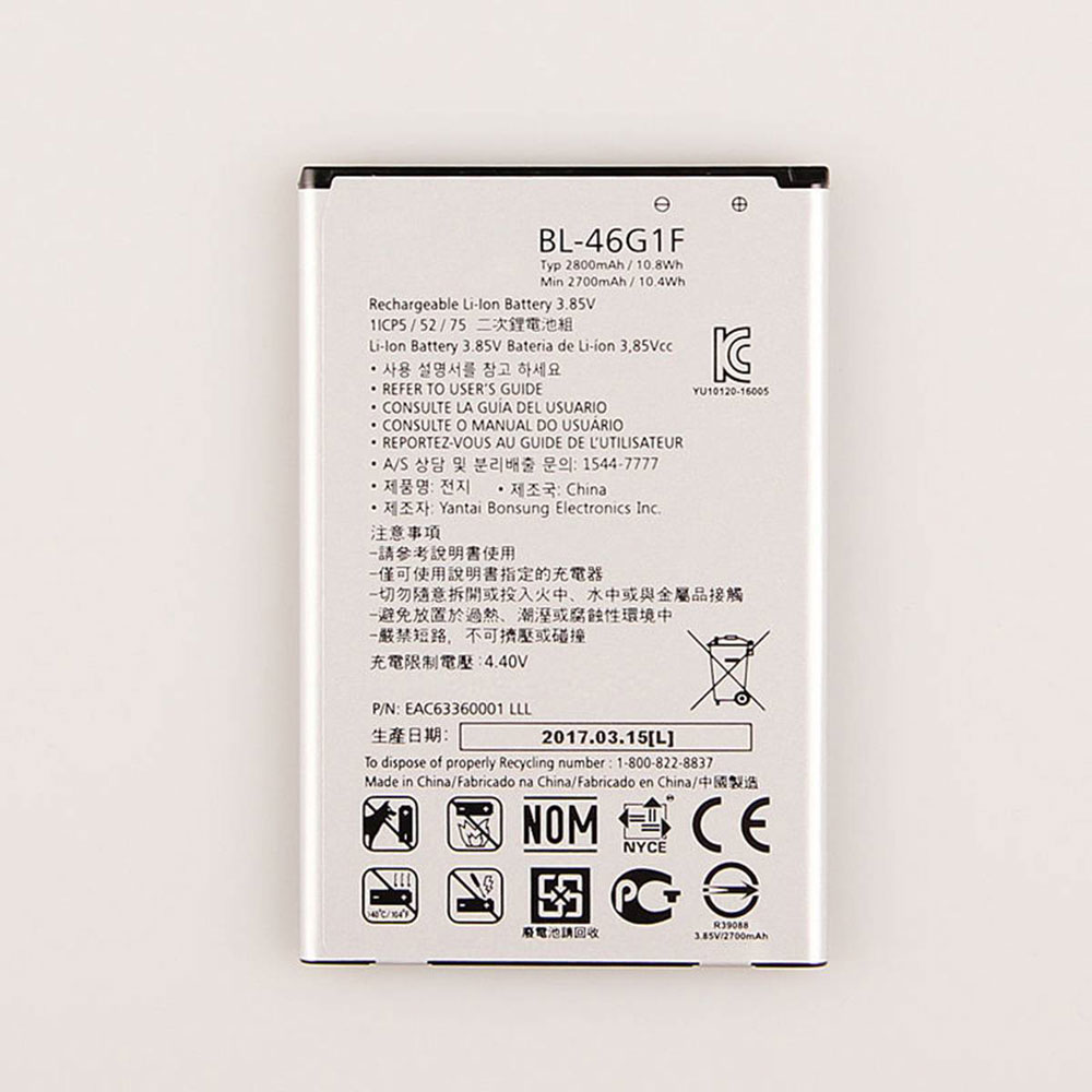 Batería  2800MAH/10.8Wh 3.85V/4.4V BL-46G1F-baterias-2800MAH/LG-BL-46G1F