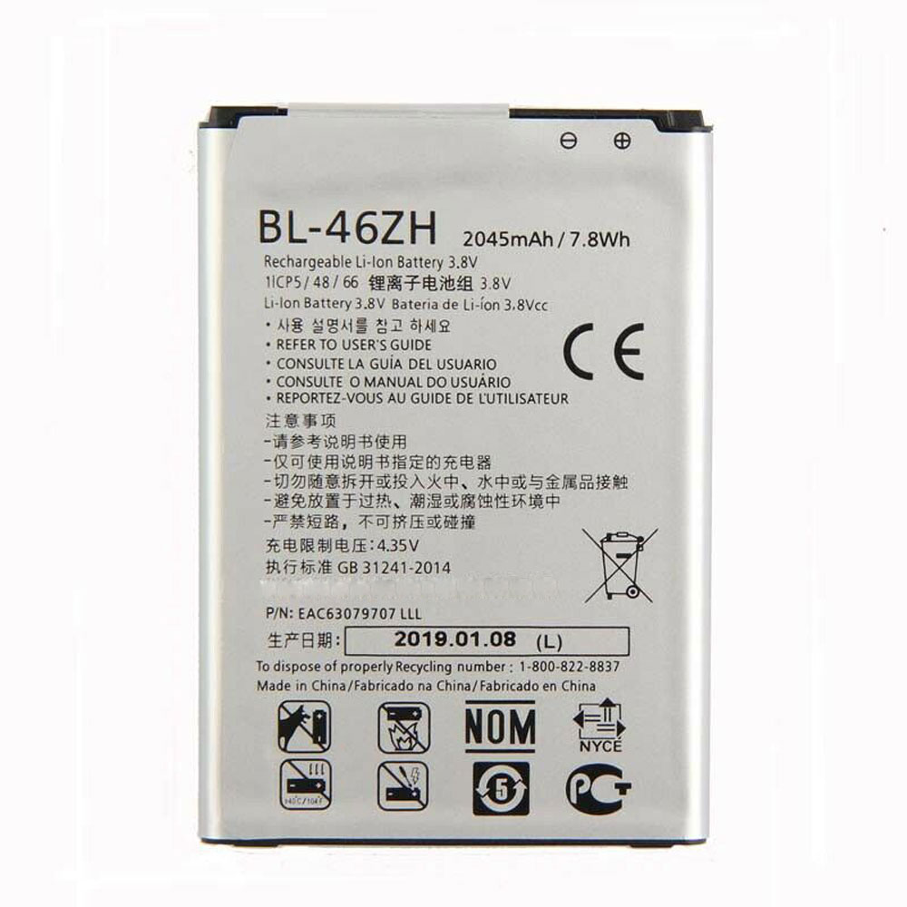Batería  2045mAh /7.8WH 3.8V/4.35V BL-46ZH-baterias-2045mAh-/LG-BL-46ZH