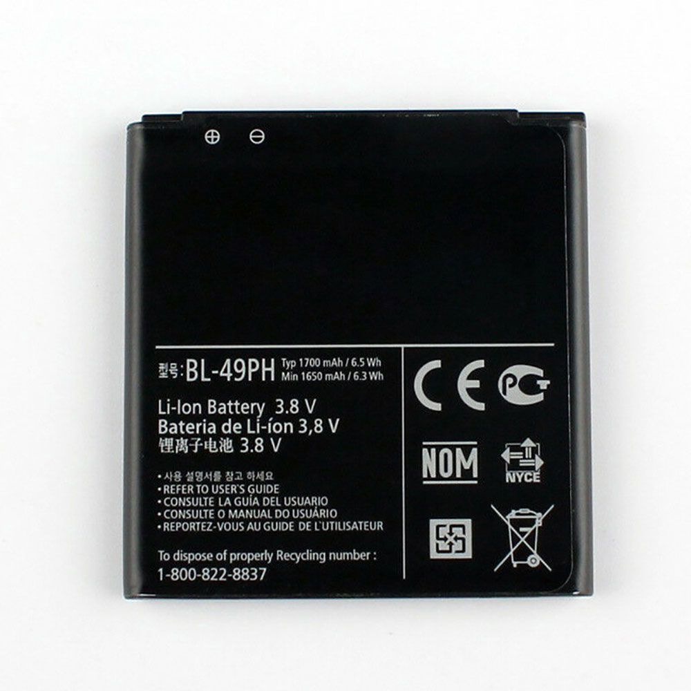Batería  1650mAh/6.3WH 3.8V/4.35V BL-49PH-baterias-1650mAh/LG-BL-49PH