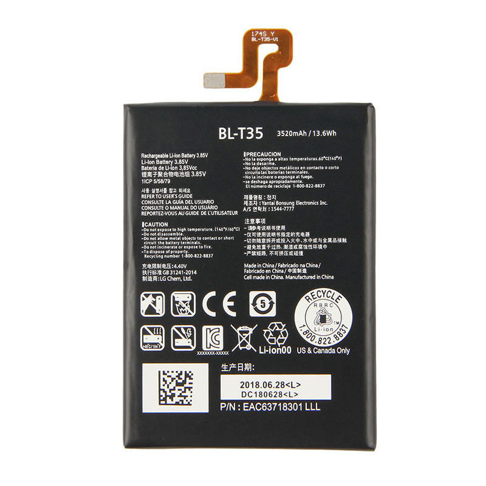 Batería  3520mAh /13.6WH 3.85V/4.4V BL-T35-baterias-3520mAh-/LG-BL-T35