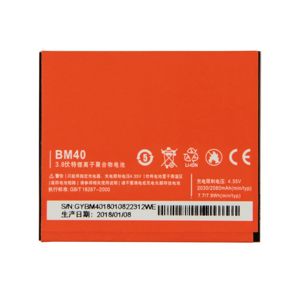 Batería  2030mAh/7.7WH 3.8V/4.35V BM40-baterias-2030mAh/XIAOMI-BM40