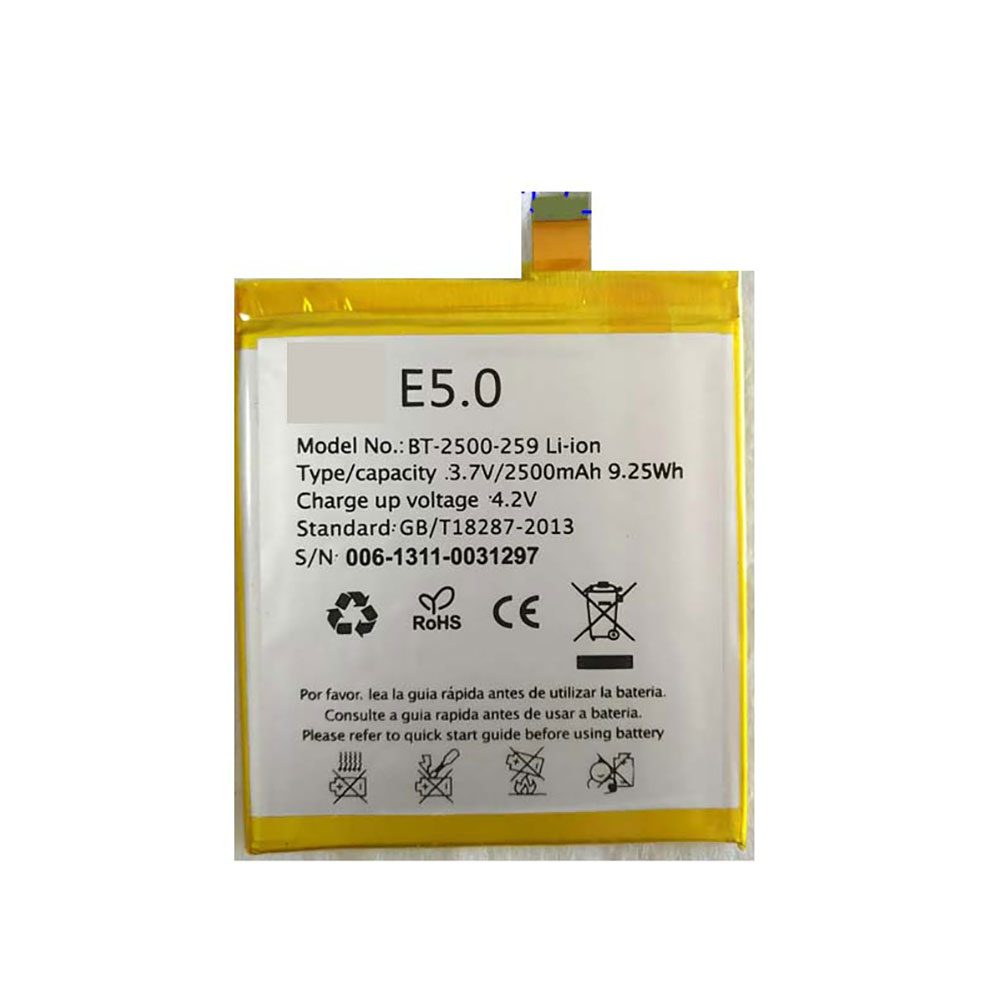 Batería  2500mAh/9.25WH 3.7V/4.2V E5.0-baterias-2500mAh/BQ-E5.0