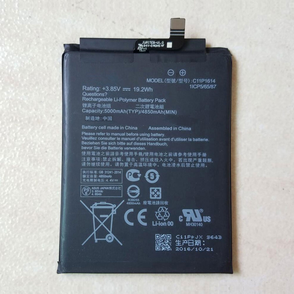 Batería  5000MAH/19.2WH 3.85V C11P1614-baterias-5000MAH/ASUS-C11P1614