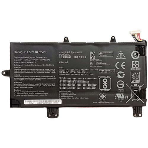 Batería ordenador 52Wh/4550mAh 11.55V C11P1618-baterias-3300mAh/ASUS-C31N1803-baterias-52Wh/ASUS-C31N1803