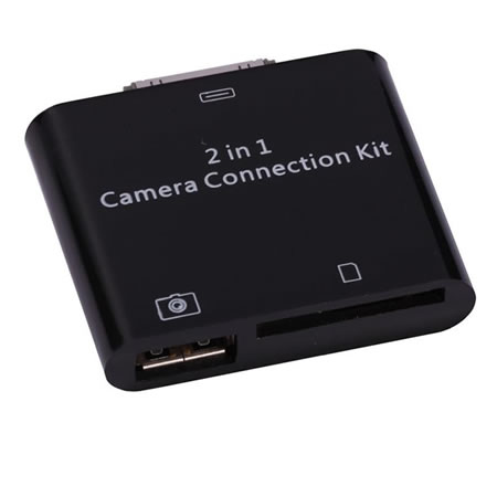 Batería ordenador portátil 2 in1 Camera + SD Card Reader Connection Kit for iPad 2 APPLE 2IN1
