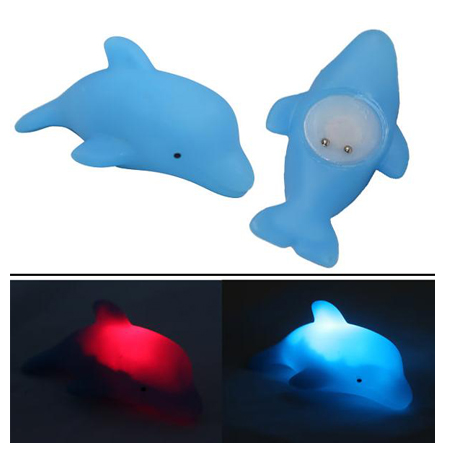 Batería ordenador portátil Baby Child Kids Kid Bath Toy LED Flashing Dolphin Light Bulb Colorful Decor Lamp