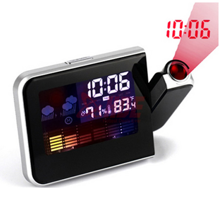 Batería ordenador portátil Digital LED Display Weather Station Projection Alarm Clock temperature humidity