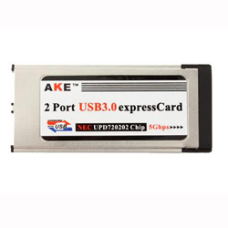 Batería ordenador portátil Express Card Expresscard to USB 3.0 2Port Adapter Adaptor For Laptop PC NoteBoo