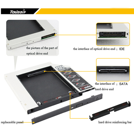 Batería ordenador portátil 9.5mm IDE/PATA to SATA 2nd HDD 

HARD DRIVE Caddy DVD Optical Bay MAC NON-UNIBODY
