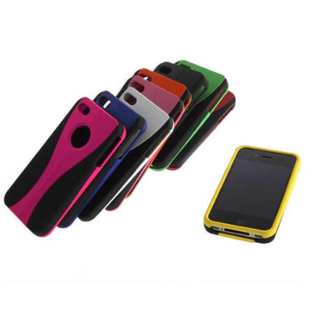 Batería ordenador portátil Change Hybrid 3-Piece Hard Skin Case Cover for iPhone 4 Apple 4G 4S colorful