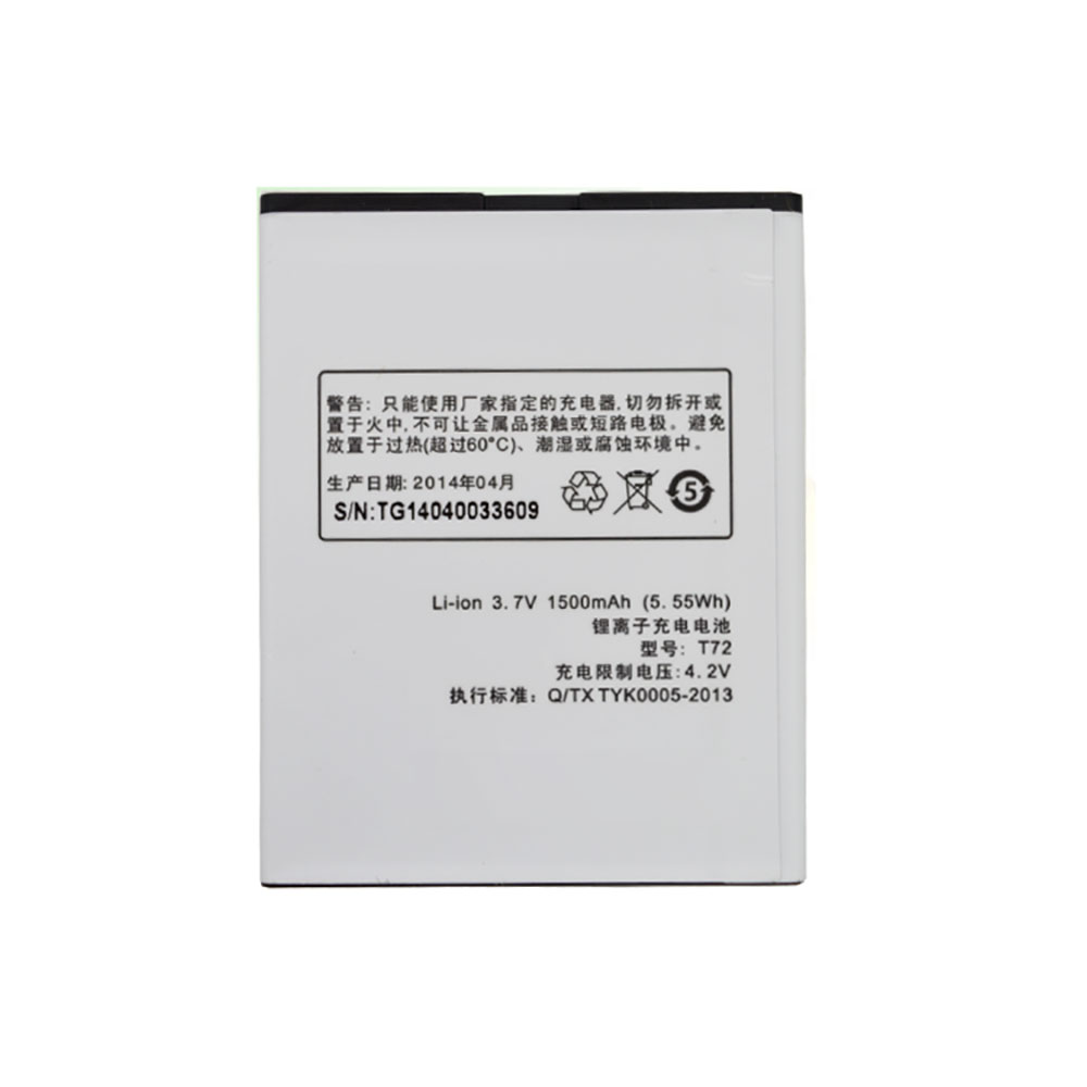 Batería  1500mAh/5.55WH 3.7V/4.2V TOUCH-T72-baterias-1500mAh/K-TOUCH-TOUCH-T72