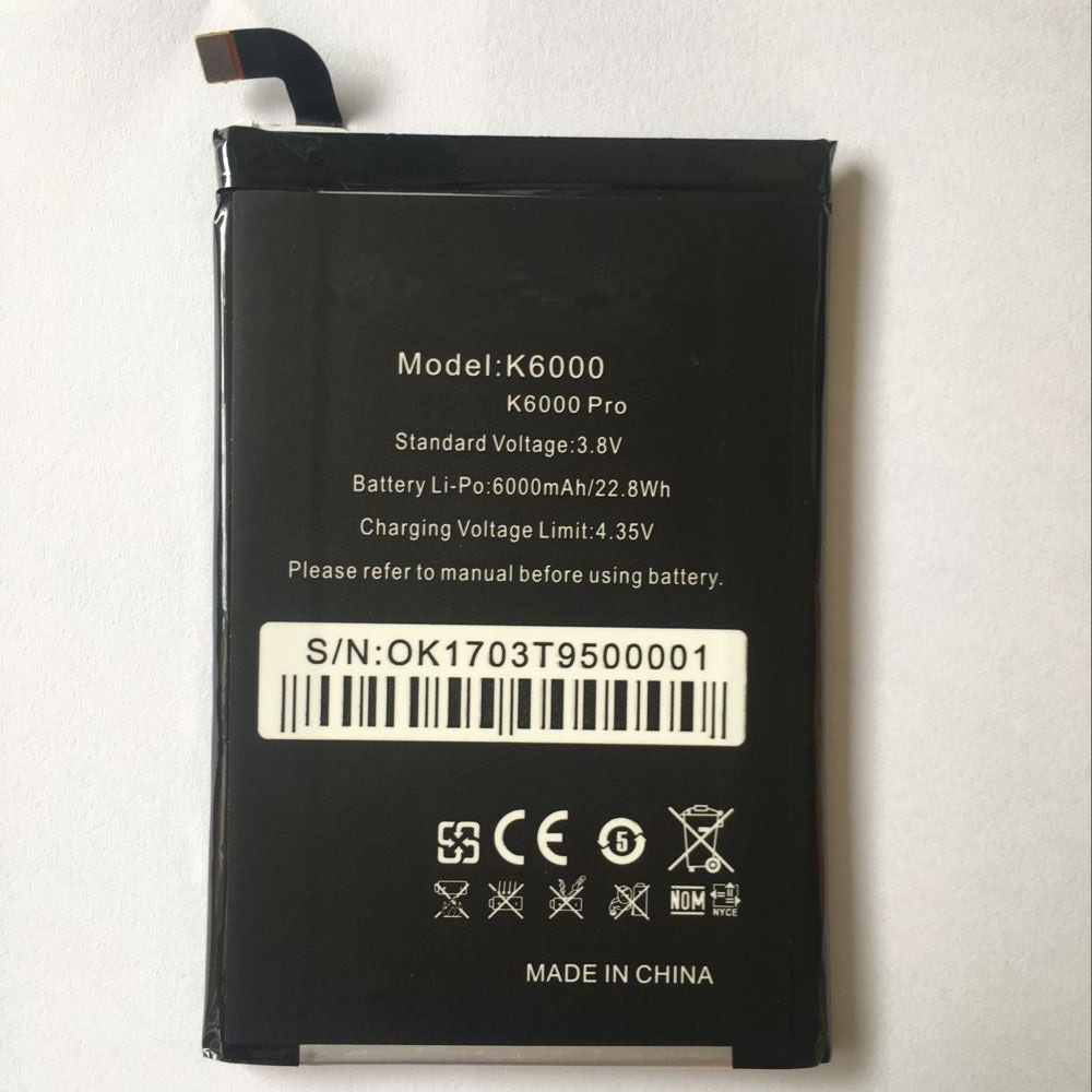 Batería  6000mAh/22.8WH 3.8V/4.35V K6000-baterias-6000mAh/OUKITEL-K6000
