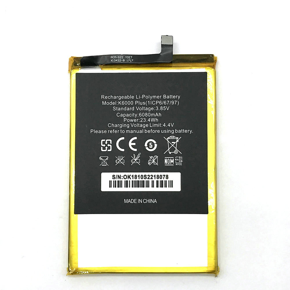 Batería  6080mAh/23.4WH 3.85V/4.4V K6000-baterias-6000mAh/OUKITEL-K6000_Plus