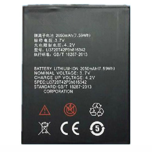 Batería  2050mAh/7.59WH 3.7V/4.2V Li3720T42P3h816342-baterias-2050mAh/ZTE-Li3720T42P3h816342