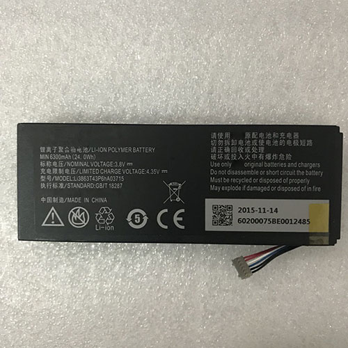 Batería  6300mAh 3.8V CV19-baterias-1200mAh/ZTE-Li3863T43P6hA03715