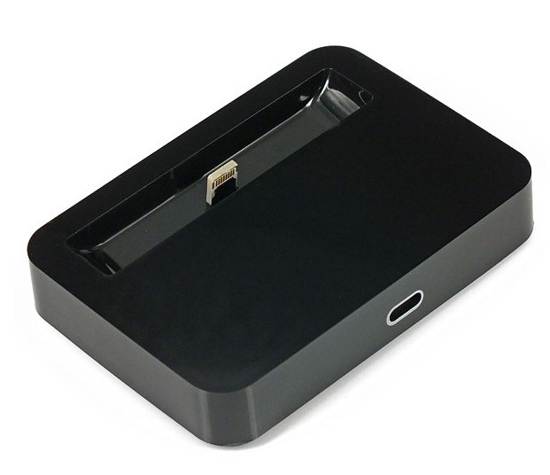 Batería ordenador portátil Data Sync Charger Docking Station 8 Pin Dock Cradle for iPhone 5 5G - Black