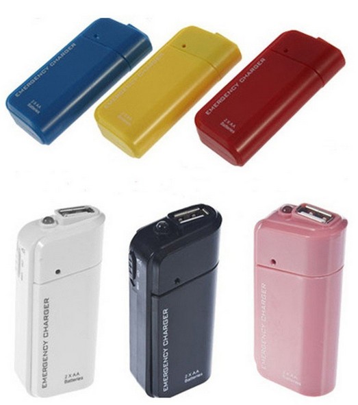 Batería ordenador portátil Portable AA External Battery Emergency USB Charger For MP3/4 Player iPod iPhone
