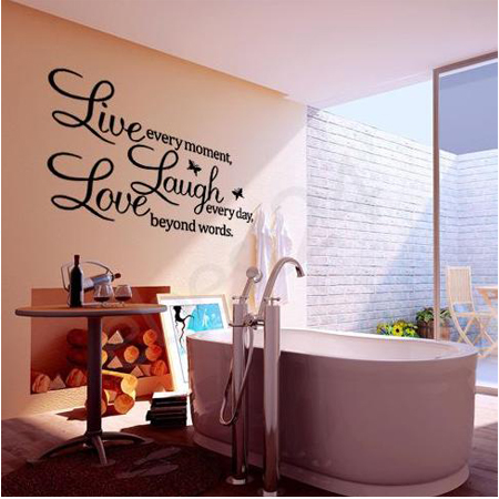 Batería ordenador portátil PVC Letters LIVE LAUGH LOVE Room Mural Wall Art Sticker Decal Home Decor