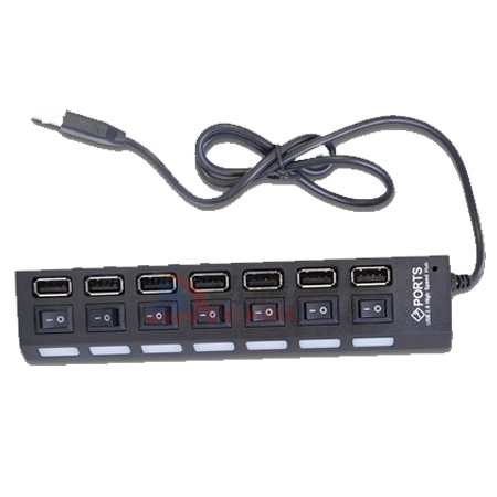 Batería ordenador portátil 7 Port USB 2.0 

Power Hub High Speed Adapter w/ ON/OFF Switch Laptop PC USB-A