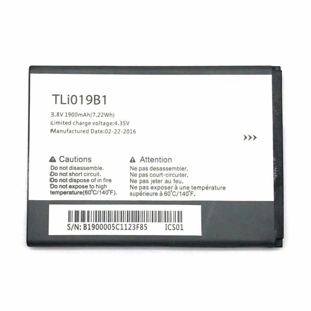 Batería  1900MAH/7.22Wh 3.8V/4.35V TLI019B1-baterias-1900MAH/ALCATEL-TLI019B1-baterias-4000mAh/ALCATEL-TLI019B1-baterias-1900MAH/ALCATEL-TLI019B1-baterias-1900MAH/ALCATEL-TLI019B1