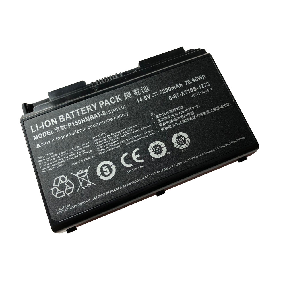 Batería ordenador 5200mah/76.96Wh 14.8V P150HMBAT-8-baterias-5200mah/CLEVO-6-87-X710S-4273